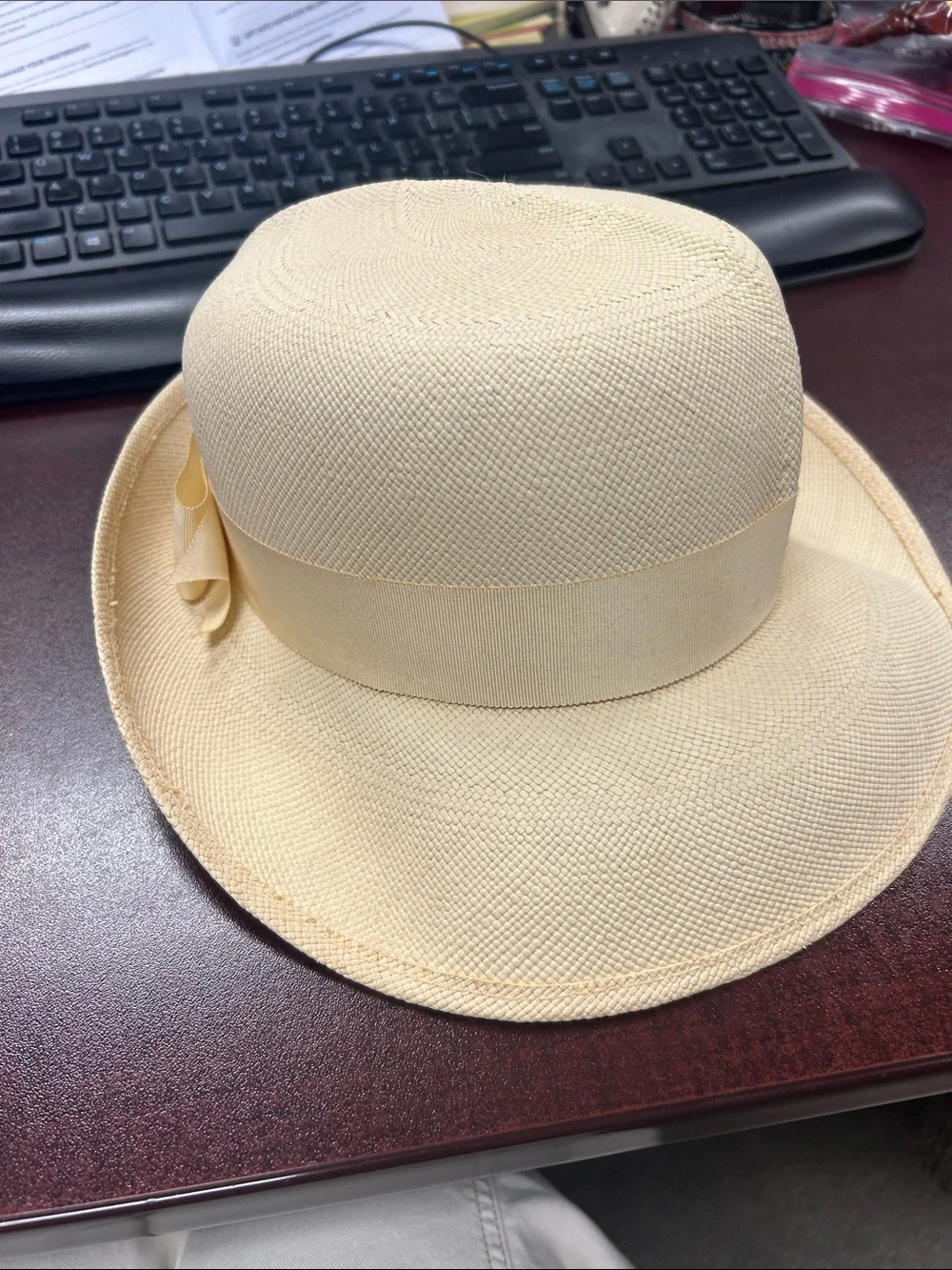 Panama Jack Natural Cream Straw Fedora Hat
